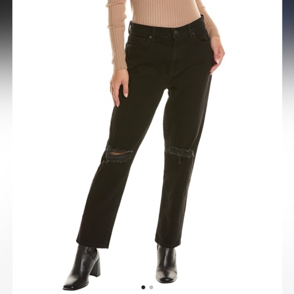 Current/Elliott size 29 Onyx black distressed The Boyfriend Original fit jeans